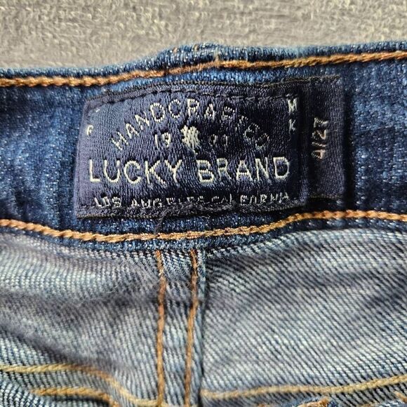 Lucky Brand Shorts Womens 4/27 Blue Bermuda Solid Flat Front Denim - Picture 3 of 10